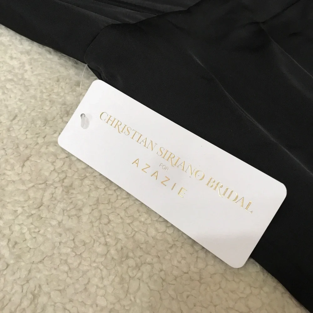 Christian Siriano Azazie Black Bustier Maxi Dress Satin Sweetheart Size 4 - Picture 6 of 16